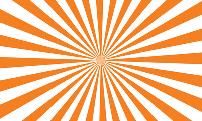 Vibrant Orange Rays Radiating from the Center Abstract Sunburst Background