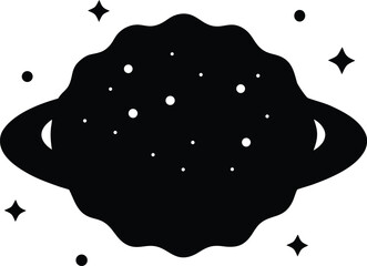 Dark matter universe concept silhouette vector art illustration
