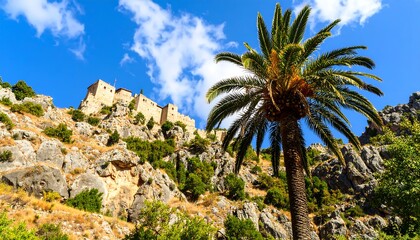 Fototapeta premium Sunny hillside castle
