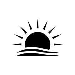 Sunrise artwork drawn in warm glowing horizon inspired vector design Vector illustration