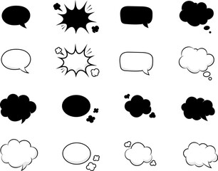 Comic Speech Bubbles Set
