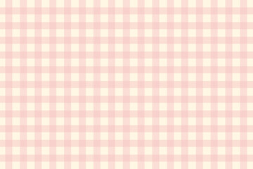 Pastel pink gingham fabric square checkered seamless pattern texture background vector	
