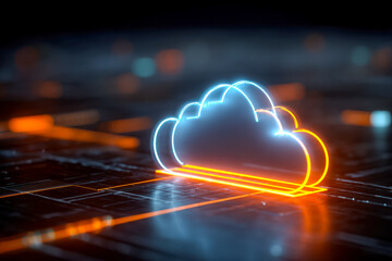 Digital cloud icon representing cloud computing technology