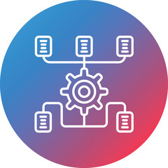 Algorithm Line Gradient Circle Background Icon