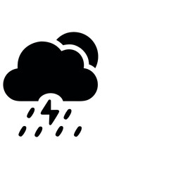 Storm cloud artwork illustrated with lightning in dramatic weather theme Vector illustration