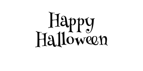 Happy Halloween lettering banner, card, background. 
