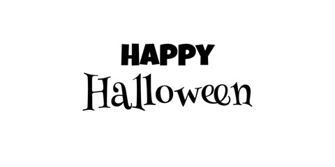 Fototapeta premium Happy Halloween lettering banner, card, background. 