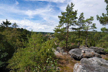 Aussichtspunkt Stelzchen in der Sächsischen Schweiz mit Blick auf Leupoldishain 2