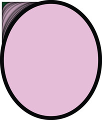 Simple Pink Circle with Black Outline Vector Icon