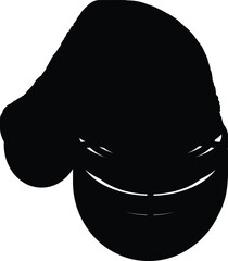 : Abstract Black Monster Face with a Creepy Smile Vector Illustration