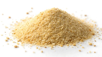 Aromatic Bread Crumbs Heap on White Background Ready to be Used in a Recipe