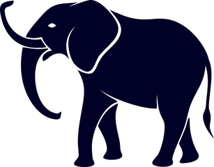 Simple elephant silhouette vector icon for minimal design and wildlife branding.