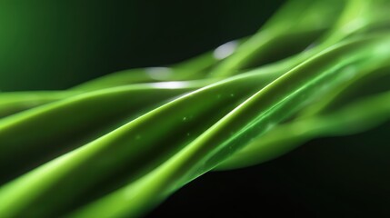 A creative abstract background with flowing green lines and subtle geometric shapes, symbolizing natural growth and technology.