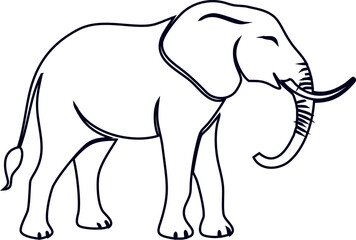 Decorative elephant vector outline, ideal for wellness brands and lifestyle logos.