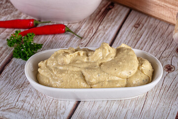 Natural organic homemade chickpea hummus