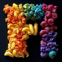 Rainbow Pasta Art - A Colorful Culinary Creation.