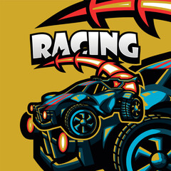 Car racing mascot Logo template	