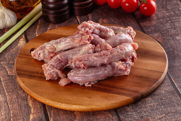 Raw chicken neck for cooking