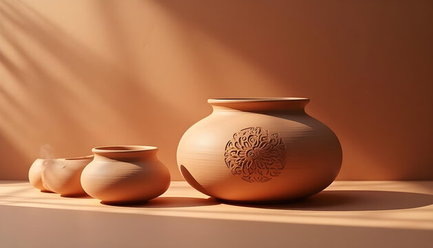 A banner showcasing the different clay pots (kar sora) used in the rituals