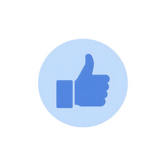 Obraz premium Blue Thumbs Up Icon – Social Media Like and Positive Feedback Symbol