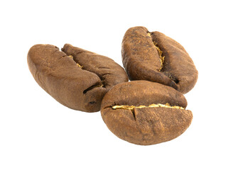 Coffee beans isolated on a white background