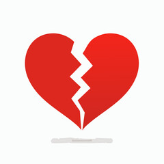 Symbolic representation of heartbreak a fractured heart expressing emotional distress and pain