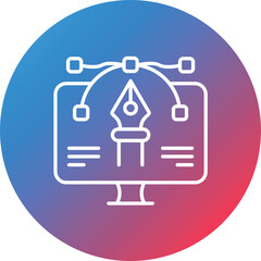 UI Design Line Gradient Circle Background Icon