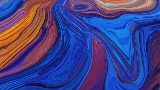 Static video of a beautiful abstract wave background with oil paint texture effect, multi-colour rendered in 3d