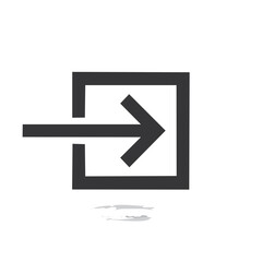 Fototapeta premium Simple icon illustration depicting entrance or login symbol minimalist design black and white