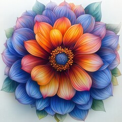 Vibrant Dahlia Bloom - A Kaleidoscope of Colors and Textures.