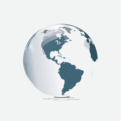 Sleek and modern globe illustration showcasing the Americas with a minimalist design element