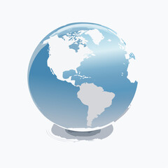 Stylized Globe Illustration with Focus on the Americas for Global Themes with modern design