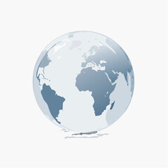 Minimalist depiction of planet earth showcasing global geography and continents visuals