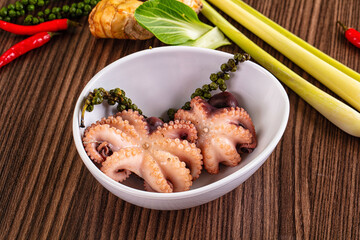 Gourmet Boiled octopus in the bowl © Andrei Starostin