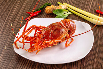 Delicous expensive Steamed omar lobster