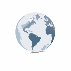 Fototapeta premium Illustration of a stylized globe focusing on the Americas for global awareness visualization