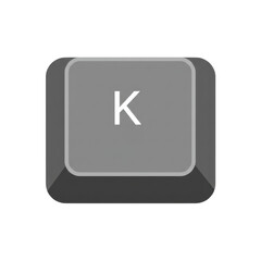 Keyboard key with the letter K for online communication isolated PNG with Transparent Background