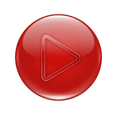 Red play button isolated PNG with Transparent Background