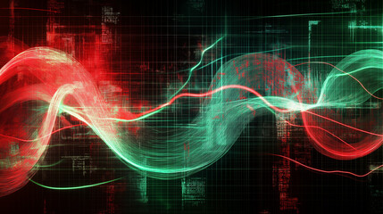 Naklejka premium Dynamic Market Trends Abstract Financial Data Visualization Concept