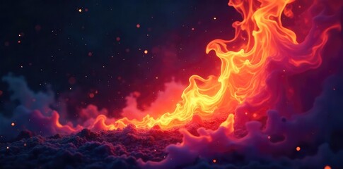 Mesmerizing Mystical Flame Dance Ethereal Light and Shadows in the Darkness