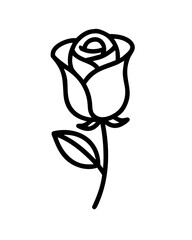 flower tattoo sketch examples,  flower icon, Minimalist Rose Line Art Illustration