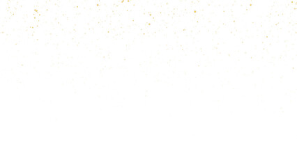 Golden confetti falling on a transparent background.
Shimmery particles overlay effect. falling confetti