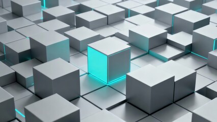 Obraz premium Abstract 3D Cubes Innovation and Technology