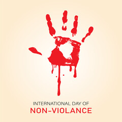 International Day of Non-Violence Red Handprint Symbol