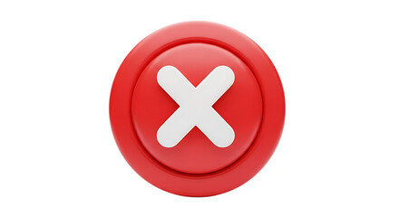 Fototapeta premium Red circle with white cross isolated on a transparent background