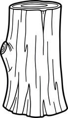 Vector Tree trunk log forest wood nature silhouette Illustrator