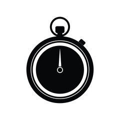 Monochrome Vector of a Classic Stopwatch for Measuring Time, Useful for Project Management & Deadlines