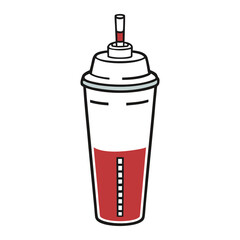 A sleek cocktail shaker ready for mixing delicious drinks. Its smooth metal body, tight lid, and classic shape make it perfect for crafting cocktails with style and flair.
