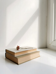 Minimal Shelf with Book and Vase