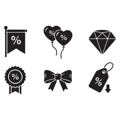 set of icons of hearts